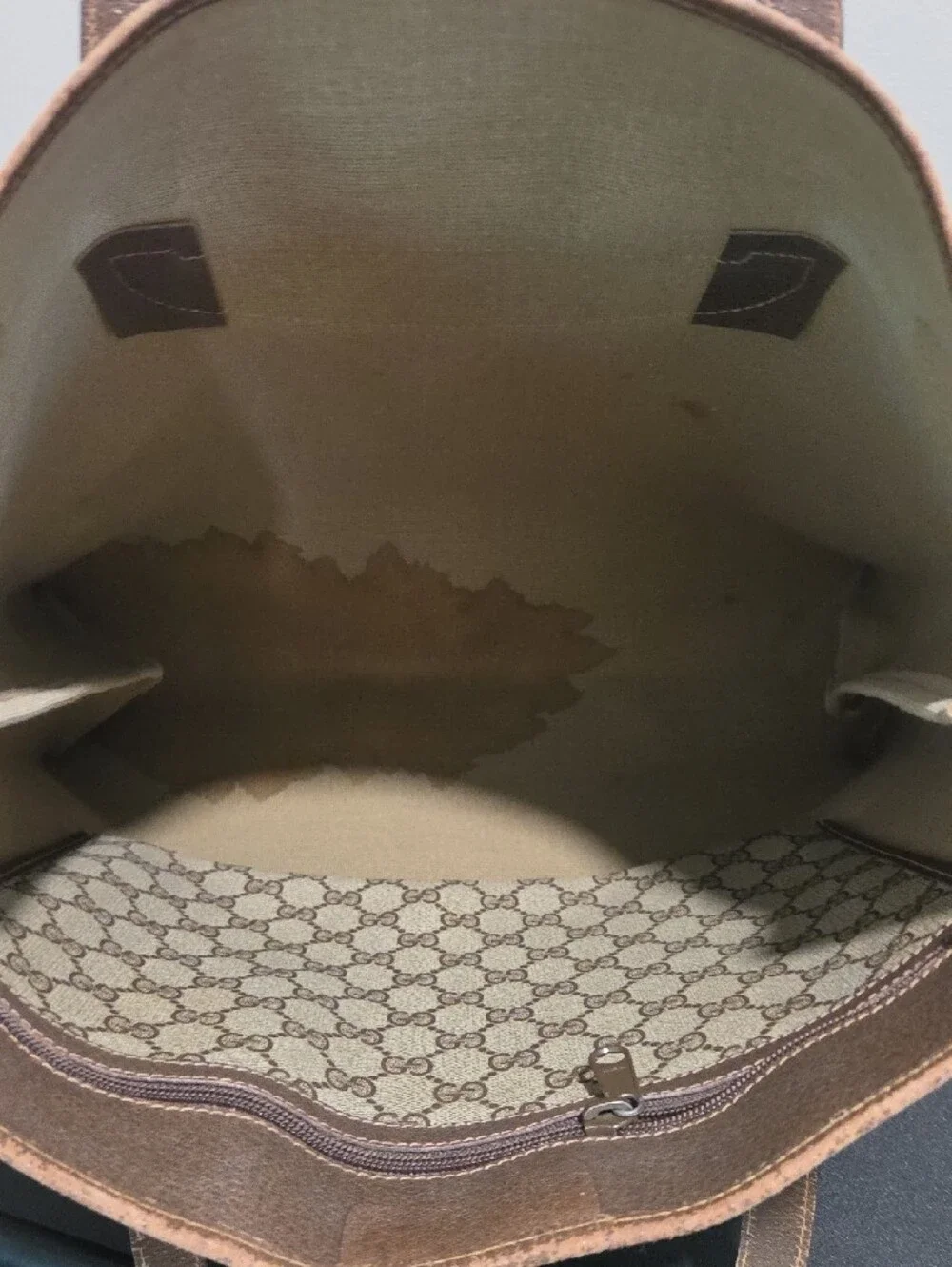 Gucci Beige GG Canvas Tote with Brown Leather and Sherryline- PROJECT